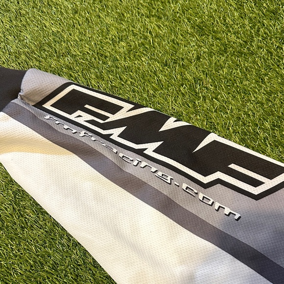 RARE 90s FMF Racing Motocross Jersey 90s Y2K Black and Gray Men's Shirt - Picture 3 of 12